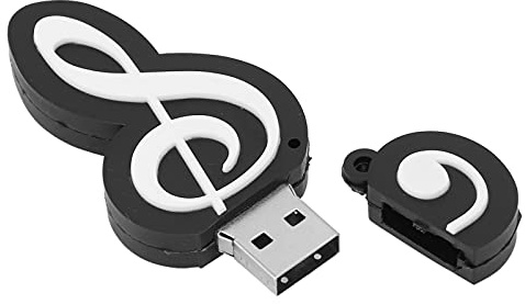 Ausla Musical Note Shaped USB Flash Drive 128GB - Plug & Play Portable Memory Stick for PC/Mac/Linux - Novelty Music-Themed Design for Data Storage of Photos, Videos, Files(Black)