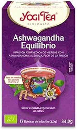 Yogi Tea, Ashwagandha Equilibrio Bio - Infusión ayurvédica de hierbas y frutas - 17 bolsitas (34g)