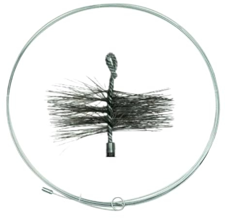 pokm toolsmarket - Schornsteinbesen Set Schornsteinfeger Bürste + Zugseil Kaminbesen für Schornsteinreinigung von Unten (8m / ∅175mm)
