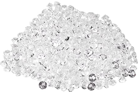 Fictory Perline in acrilico da 8 mm, 1000 pezzi, perline trasparenti in cristallo fai da te per decorazioni di nozze, feste da spargere, riempitivi per vasi e progetti artistici con strass