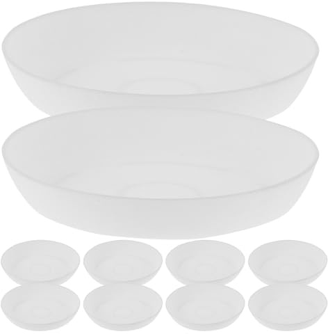 Toddmomy Bandejas de Goteo para Macetas Redondas 24 Unidades, Platillos de Plástico de Color Claro de 11 Cm, Base para Plantas de Interior y Jardín, Protección para Superficies y Drenaje