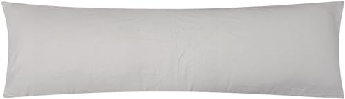 Flanell Seitenschläferkissen Bezug 40x145cm Hellgrau (EW-Flanell-Hellgrau) | 100% Baumwolle, Bezug, Kissenbezug, Kissenhülle, Uni einfarbig, Winter, Warm