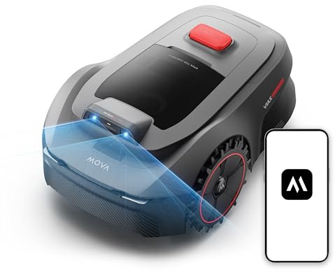 MOVA ViAX 250 Robot Cortacésped sin Cable Perimetral, mapeo de 250㎡, mapeo con IA sin RTK, LiDAR de 360° + Visión Dual con IA, esquivación de obstáculos Inteligente, trayectorias en Forma de U