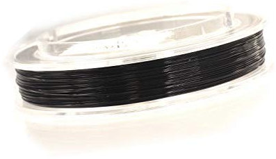 Creative-Beads Edelstahldraht, Stahlseil, 0,6mm, 100m Rolle, Schmuckdraht, Juwelierdraht für Kette, Armband, nylon ummantelt hautverträglich reissfest, schwarz