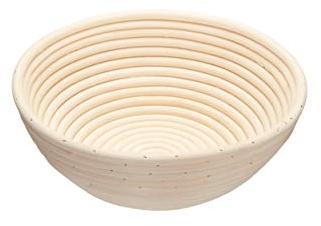 KitchenCraft Home Made Teigkörbchen Rund, Gärkorb für Brote und Brotlaibe, Brotkorb zur Aufbewahrung von Teig vor dem Backen, Backschüssel, Oval, Rattan, Ø 22 cm (8,5 cm tief)