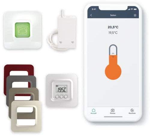 Delta Dore Thermostat sans fil connecté pour chaudière et pompe à chaleur avec box domotique Pack Tybox 5100 Connecté. Chauffage connecté | programmation | contrôle vocal - 6050625