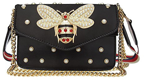 Beatfull Damen Handtasche mit Bienen-Design, Umhängetasche aus PU-Leder, Schultertasche, Kamera-Clutch