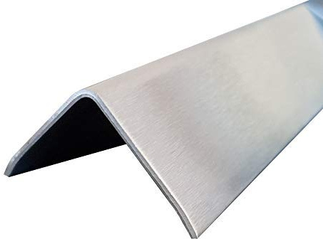 1x Edelstahl Winkel 3-fach gekantet 30 x 30 mm Schliff Außen Edelstahl V2A K240 geschliffen 3000 mm lang 0,8 mm stark einseitig mit Schutzfolie