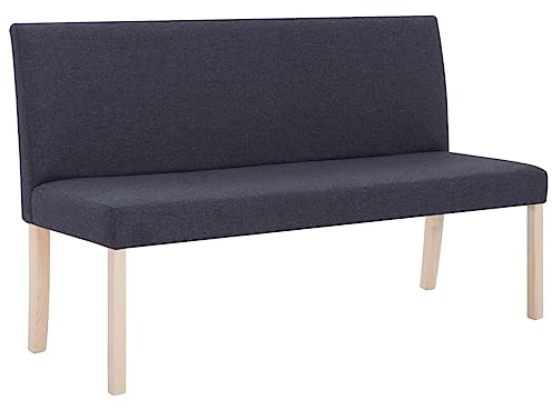 vidaXL Banco de Poliéster 139,5 cm Gris Asiento Taburete Silla Banquillo Banquito Sillón Mueble Mobiliario Hogar Salón Comedor Cocina