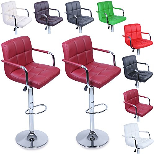 TRESKO® 2er Set Barhocker mit Armlehnen Lehne Barstuhl Hocker Tresenhocker