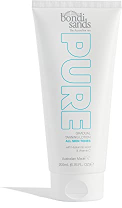 Bondi Sands Pure Gradual Tanning Lotion | feuchtigkeitsspendende Formel baut eine natürliche goldene Bräune auf, Hyaluronsäure und Vitaminen C + E, vegan und tierversuchsfrei | 200 ml