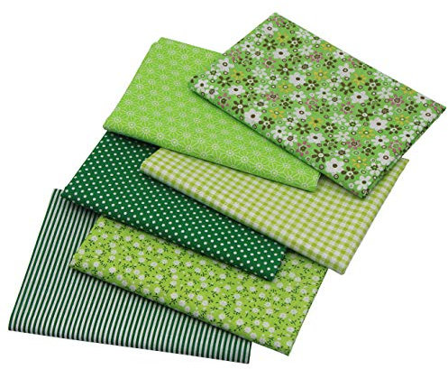 aufodara 6 Stück 50 x 80 cm Baumwollstoff Stoffpakete Groß Patchwork Stoffe Baumwolle, Baumwollstoff Meterware, Stoffe zum Nähen, Patchwork Stoffpaket zum Quilten DIY Basteln Handwerken (Grün)