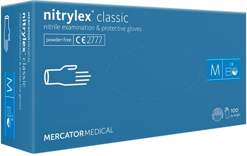 MERCATOR MEDICAL Nitrylex Classic Powder-Free Nitrile Gloves - Size S - Box of 100 Gloves