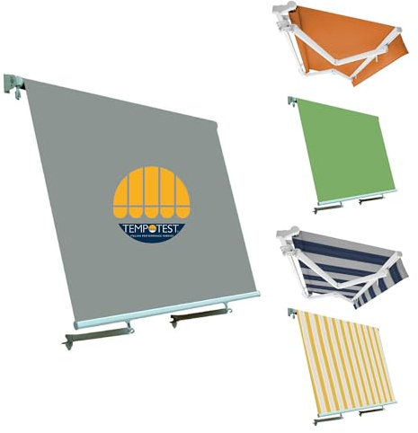 Telo Tenda da Sole per Esterno Ricambio in Tessuto Tempotest Para’ PVC Termosaldato in diversi Colori e Misure. Telo Per Tende Esterne con Tondini (L. DA 295 CM A 442 CM, H. DA 201 CM A 250 CM)