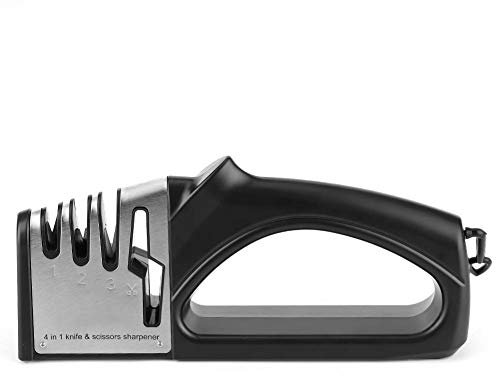 Affilacoltelli 4-in-1 Pietra per affilare Pietra per affilare Pietra per affilare ad angolo fisso Pietra per affilare manuale bidirezionale Forbici manuali Smerigliatrice Coltelli Accessori