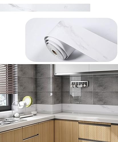 Dostear Bord de papier peint noir blanc 2 Auto Autocollant de papier D'écran de mousse XPE auto-adhésif pour décoration murale de cuisine salle de bains 10x500cm
