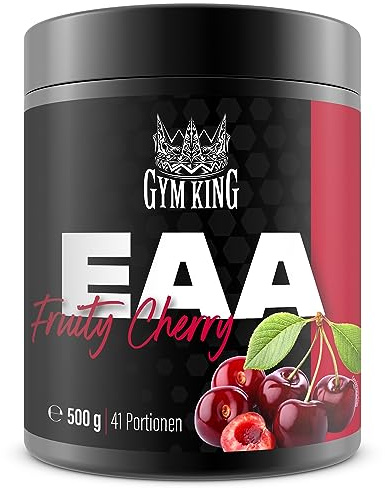 GYM KING EAA 500g Pulver Dose Essentielle Aminosäuren (Sour Cherry)