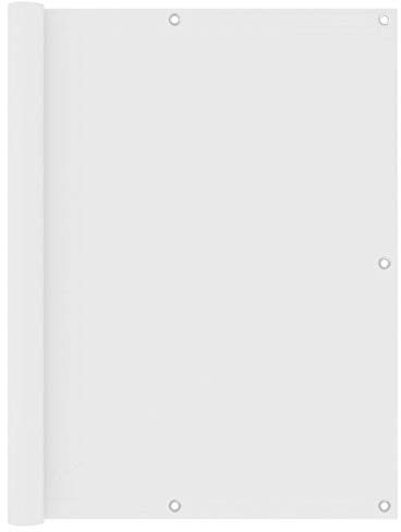 JUNZAI Toldo para balcón, Malla Protectora Balcon, Malla De Ocultacion, para Cubrir Vallas, Tela Ocultacion Jardin, Tela Oxford Blanco 120x500 cm