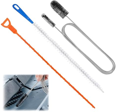 FEXPDL Drain Unblocker Cleaner Tool Set 3 Pcs Easy Hair Clog Removal Flexible Brush Design Ideal for Bathroom, Kitchen & More