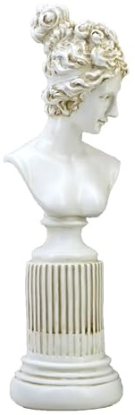 YHHRESINHOME 14-inch Greek Goddess Statue - Resin Venus/Aphrodite Bust Sculpture, Roman Mythology Head Art for Living Room, Bookcase & Shelf Decor