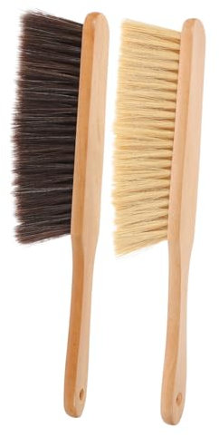 2St Reinigungs bürste Reinigungsbürste für die Handbesen aus Holz steife Bürste Staubwedelbürste für Möbel möbelbürste möbelpinsel Haar Staubtuch Kehrbürste Zähler Staubbürste