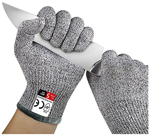 Schnittfeste Handschuhe, 1 Paar Schnittfeste Sicherheitshandschuhe Schnittschutzhandschuhe Graue Schnittschutzhandschuhe Garten-Metzgerhandschuhe for Metzgerfleischschneiden Austernschälen Küchenmando