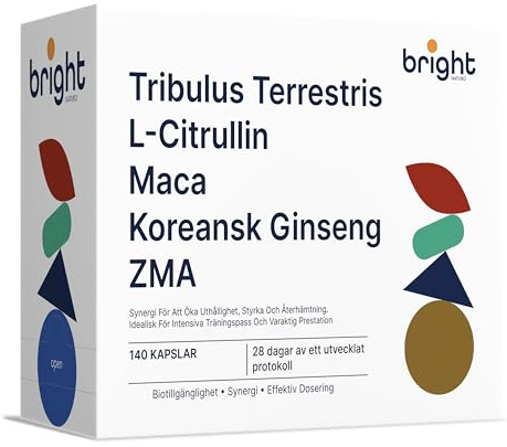 Tribulus Terrestris, Maca, Ginseng, L-Citrullin, Zma - SmartAbsorb™ | för energi, muskelfunktion och sömn | 28 dagliga dospåsar