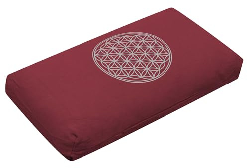 Yogistar Yogakissen - Klein - Blume des Lebens - Mit Bio Dinkelspelz-Füllung Bordeaux Melange