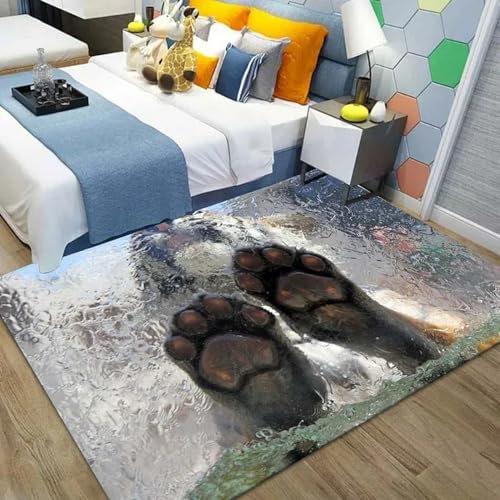 Kind Teppich 100 X 200 Cm / 39.37 X 78.74, Schlafzimmer Teppich, 3D Teppiche Wohnzimmer Teppiche Weich Rutschfest Teppich Für Wohnzimmer Schlafzimmer Bettvorleger Tiger-Tierwelt -8C0U2T2W6K2R2F3P6X5
