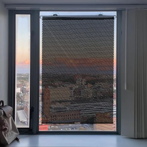 AHWEKRAutomobile sunshade, Suction Cup Roller Blind Window Blind Sun Protection Blackout Roller Blind Privacy Screen and Sun Protection No Drilling Required （silver，68x125cm）