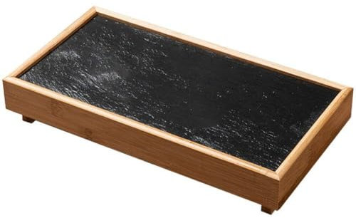Juego De Platos De Sushi, Bandeja para Servir Sushi Rectangular Plana De Pizarra, Kit para Hacer Sushi con Tabla De Queso Estilo Piedra