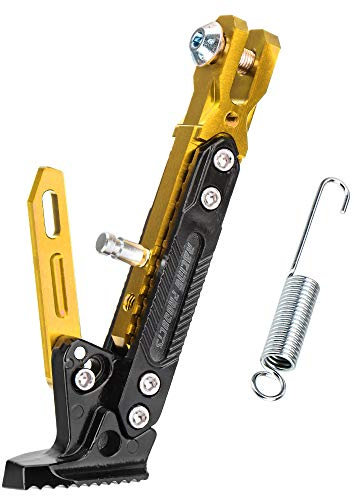 LIUCHUCHU Motorrad SeitenstäNder Motorrad Ständer Parkplatz Kick Stand Halterung Fuß Seite Supportor Krücke Halter Dirt Bike Motorrad Zubehör Universal(Gold)