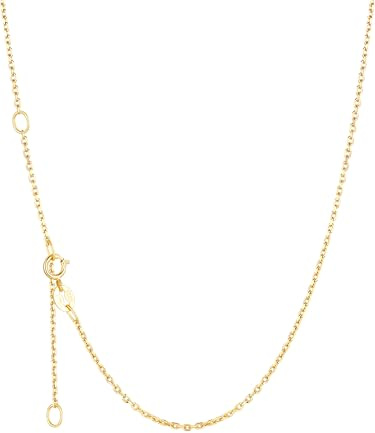 Silvora 1.1mm/1.5mm 925 Sterling Silver Cable Rolo Chain Necklace for Women | Hypoallergenic Silver/Gold Thin Chains, Adjustable Sturdy Chain Necklace Great for Pendants or Layer 16 18 20 22 24 Inch
