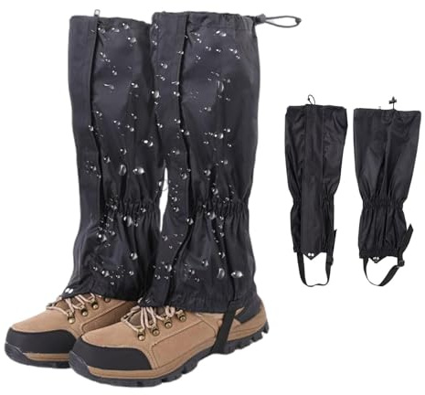 Atmungsaktive Beinschutz,wandergamaschen Herren,wandergamaschen Damen,Outdoor Gamaschen Einstellbare,wandergamaschen bissfest,robuste Wandergamaschen,Zum Bergsteigen,Wandern,Trekking. (Schwarz)