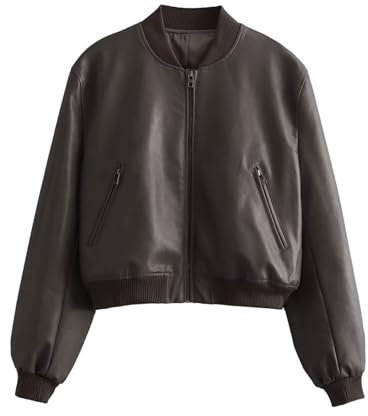 Generico Chiodo Giacca in Ecopelle Borchiata Giubbino Corto Giacchetta Casual Biker Motociclista Leggera Comoda Donna Parka Donna Impermeabile Imbottito Giacca Moto Donna Pelle