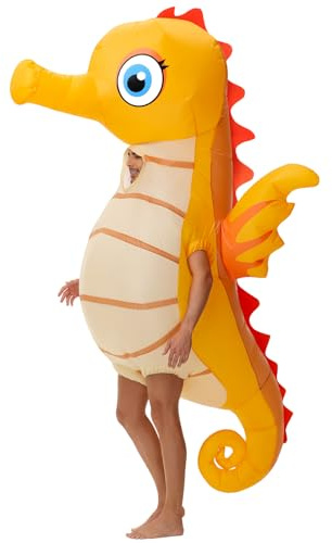 Spinosaurus Disfraz inflable de caballito de mar para adultos, disfraz inflable divertido de animales marinos para hombres y mujeres