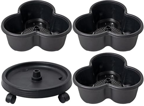 Fioriera per fragole – Trio impilabile | Vasi per la coltivazione di fragole | Giardinaggio con ruote rimovibili | Vaso verticale impilabile per erbe aromatiche aiuole per interni ed esterni