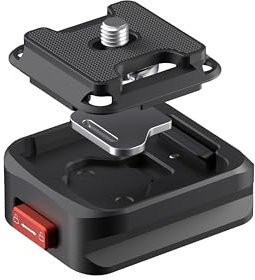 Freewell Abrazadera de liberación rápida para trípode para montaje rápido de cámara, construcción de aluminio con tornillo de 1/10.2 cm-20, soporta 10 kg, compatible con cámaras réflex digitales