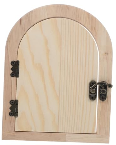Plaque Décorative pour Interrupteur en Bois Khaki, Forme Porte | Sécurité Bébé, Installation Adhésive sans Perçage, Usage Polyvalent pour Panneau Mural