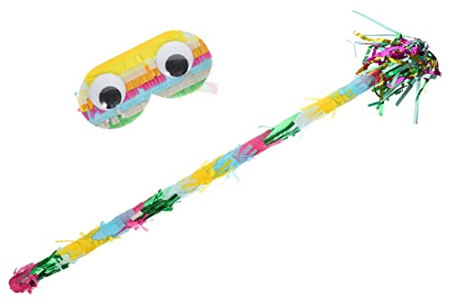 Piñata Stab 1 Satz aus Papier, Leicht und Kompakt für Partys | Augenmaske Inklusive, Farbenfrohes Zubehör für Geburtstag und Festival
