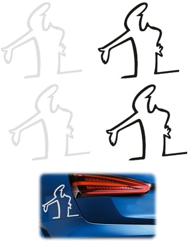 EUYKQNOI 4 Pezzi Adesivi Auto Divertenti,Adesivi per Auto con Promemoria AntiGraffio, Adesivi per Frigorifero, Adesivi per Porte in Vetro, Adesivi Creativi Personalizzati, Adesivi per Cartoni Animati