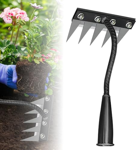 2025 Nuovo rastrello per diserbo in ferro 2.0, 5/6/7/8 denti in acciaio al carbonio da giardino, rastrello in ferro per giardinaggio e diserbo, strumento per rimuovere erbacce da giardino per prato