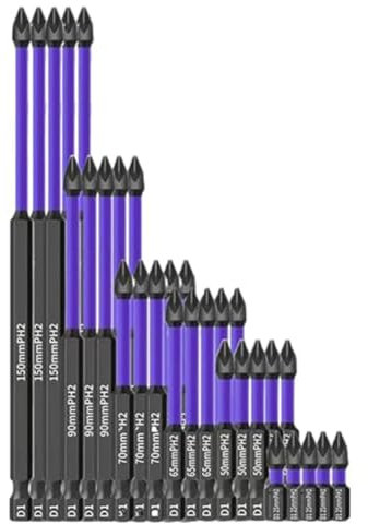 Tdkjfoutr Parti di Ricambio Punte Magnetiche per Trapano D1 Punte Antiscivolo e Antiurto con Set di Cacciaviti Magnetici Punte per Cacciavite (5 Set)