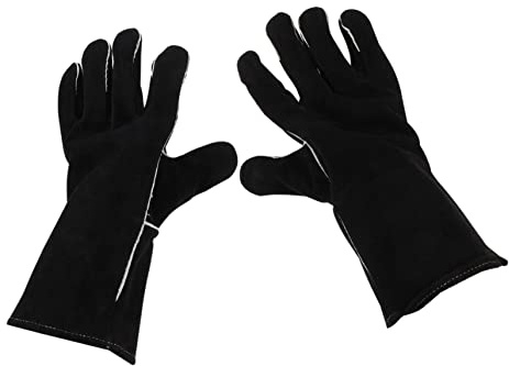 ABOOFAN Hitzebeständige Grillhandschuhe 14 Zoll Rindsleder Wärmeisolierung Ofenhandschuhe Für Männer Und Frauen Küchenhandschuhe Für BBQ Und Backen