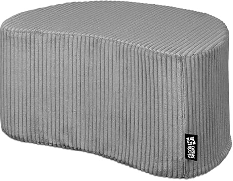 DreamRoots Cord Hocker Pouf, Würfel 54x36x35 cm, Dunkelgrau