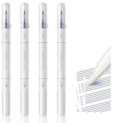 Canollo 4 Stück Tintenkiller, Blau Radierbaren Gelstiften mit Tintenlöscher, Schreiben, Radieren in einem, Radiergummi Stift, Gelschreiber zum Erneuten Schreiben für Büro & Schule(Blau)