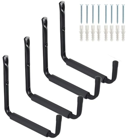 CROISSANT 4Pack Garage Storage Ladder Hook, Suitable for Kayak Hangers for Garage Wall, Heavy Duty Hooks for Hanging 50 lbs