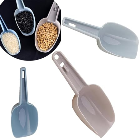 3 Pcs Scoops for Food, Plastic Food Scoops Set, Kitchen Plastic Ice Scoop, Flour Scoop, for Kitchen Bar Popcorn Flour Candy Coffee Beans Sweet Feed Pet Dog Food (3 Size)