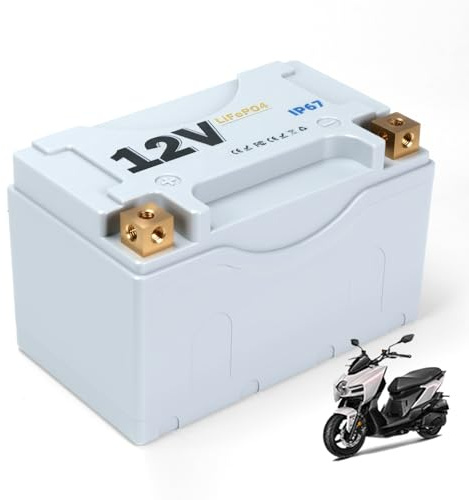 HJGHY Batterie Rechargeable 12 Volts pour Moto, 14 Ah, LiFePO4 (Lithium Fer Phosphate), pour Scooter de mobilité, Fauteuil Roulant ou Moteur.