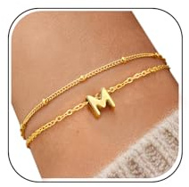 J.Fée Armband Damen Gold und Armband Silber 925,Personalisiertes 14K Gold Vergoldetes Armbänder Mit Buchstaben A-Z, Damen Schmuck Geschenke für Frauen Mama Freundin Mädchen